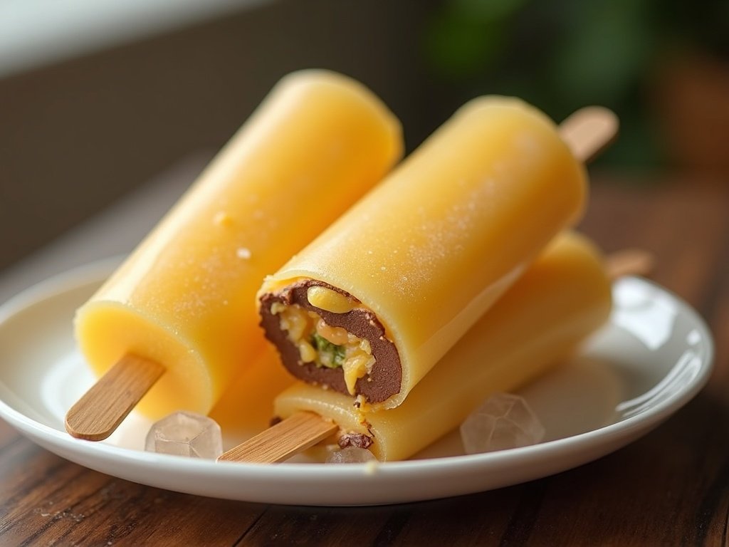 Geladinho de maracujá com casquinha de chocolate